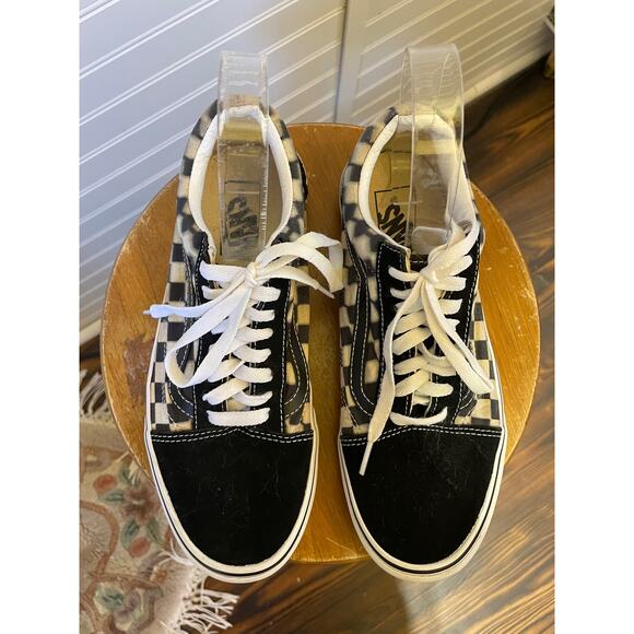 Vans Unisex Checkered Old School Black & White Shoes M=8 W=9.5 - Picture 6 of 12